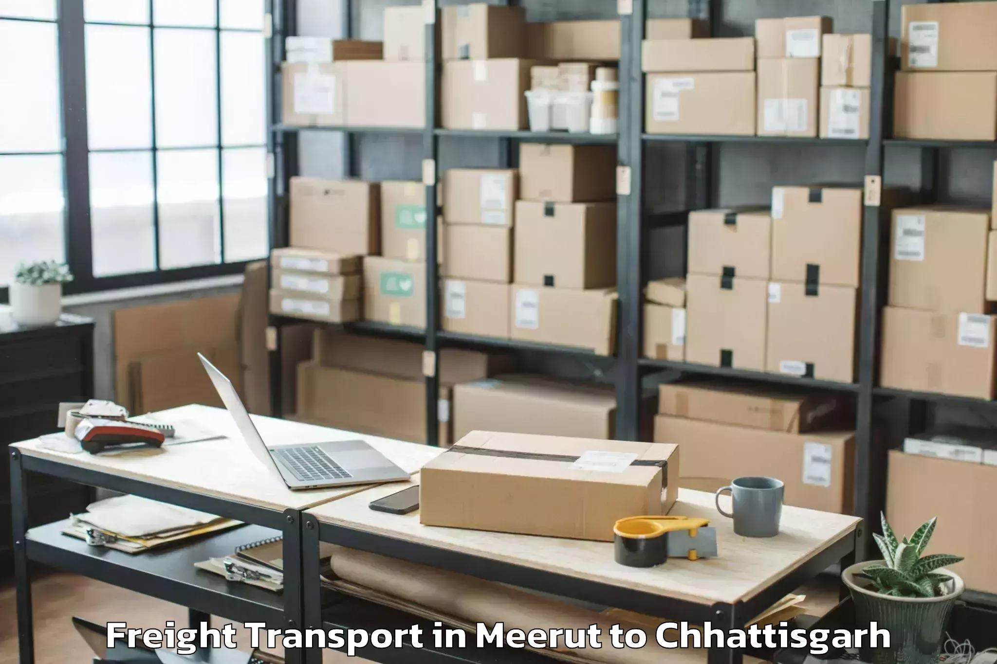 Meerut to Khairagarh Freight Transport Booking